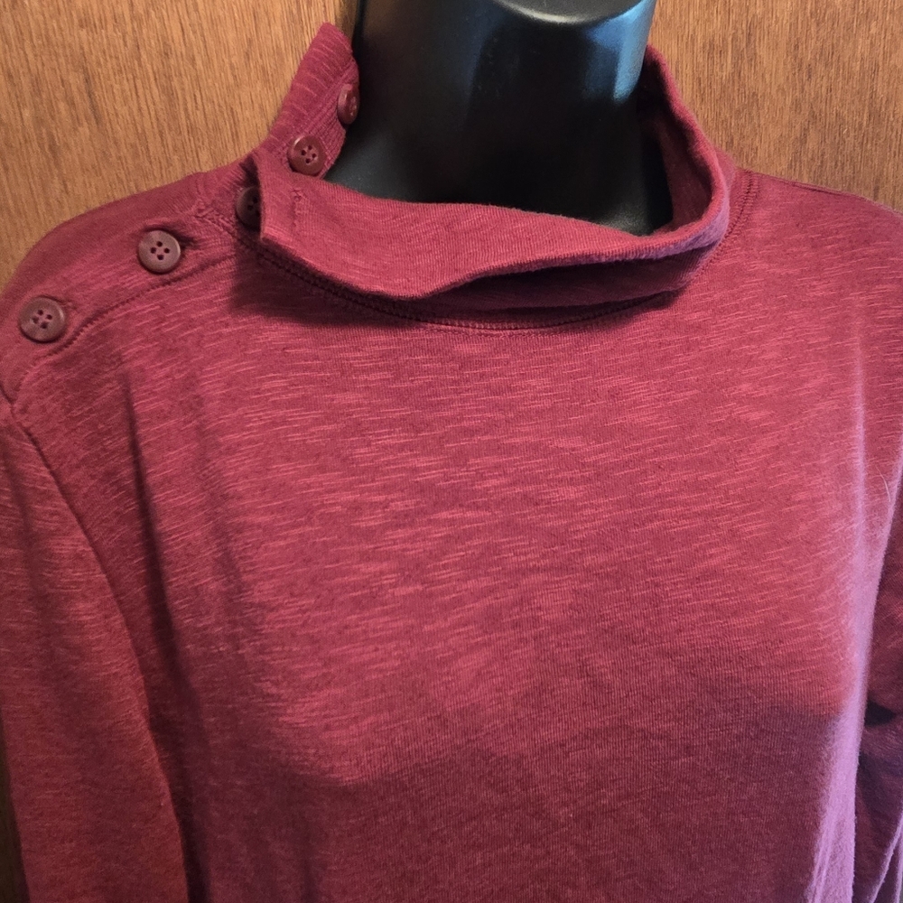 Horny Toad Burgundy Turtleneck Dress SzM - Picture 5 of 10